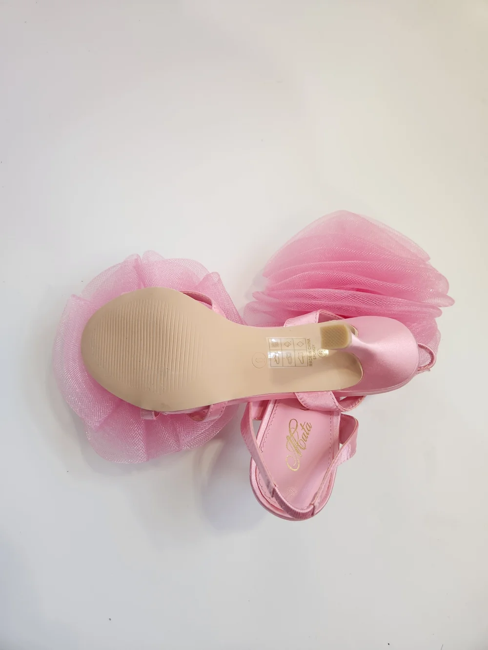 Mata Shoes‎ Pink Tulle Pouf Slingback Heels Size 6